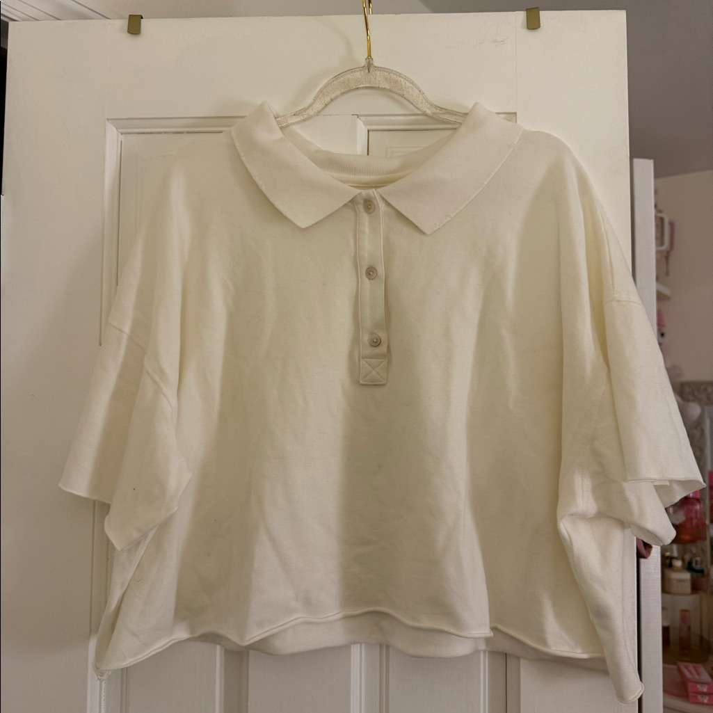 Cropped Boxy Polo Top From Aerie
